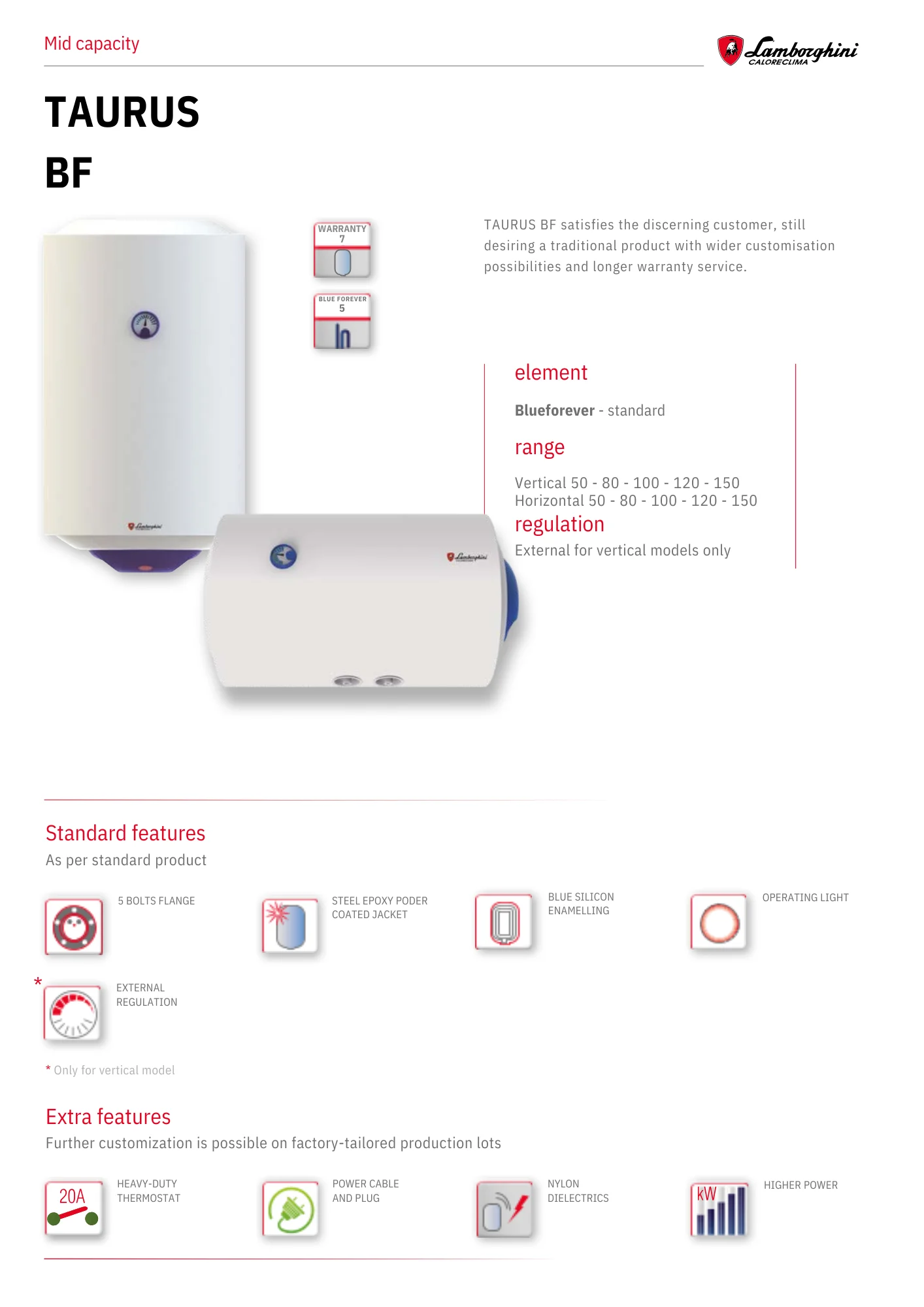 Lamborghini Taurus BF Electric Water Heater - Image 3